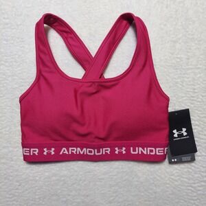 Under Armour Crossback Mid Bra Womens Small Pink Brand New 1361034 Sporty Gym
